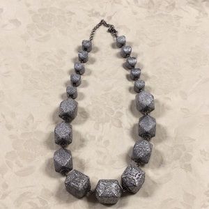 EUC Antique Silver lightweight Faux Stone Necklace
